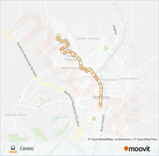 109 JARDIM CAMBUÍ - CENTRO Bus Line Map