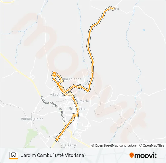 109 JARDIM CAMBUÍ - CENTRO Bus Line Map