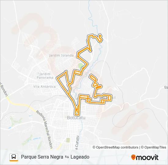 116 PARQUE SERRA NEGRA - LAGEADO Bus Line Map
