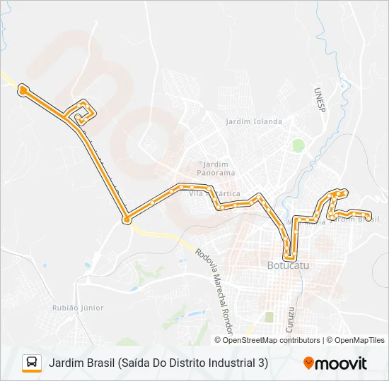 102 JARDIM BRASIL - VILA PAULISTA Bus Line Map