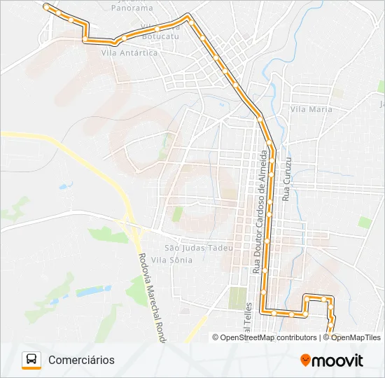 106 COMERCIÁRIOS - JARDIM CONTINENTAL Bus Line Map