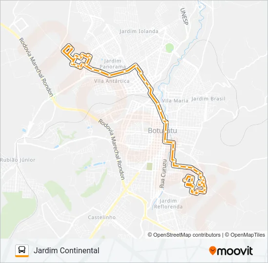 106 COMERCIÁRIOS - JARDIM CONTINENTAL Bus Line Map