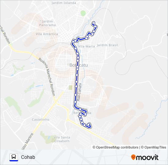Mapa da linha 202 COHAB - VILA MARIA de ônibus
