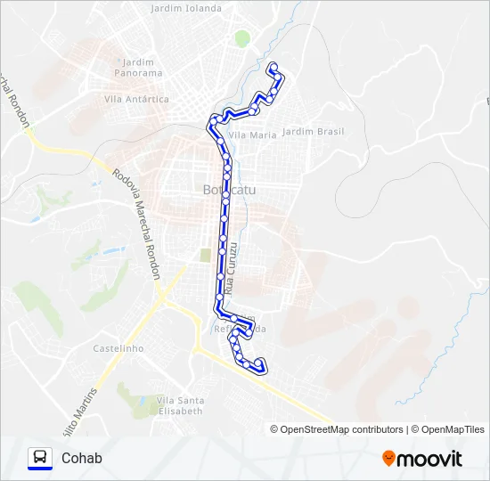 202 COHAB - VILA MARIA Bus Line Map