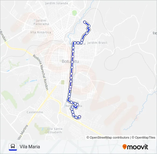 202 COHAB - VILA MARIA Bus Line Map