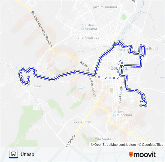 214 COMERCIÁRIOS - UNESP Bus Line Map