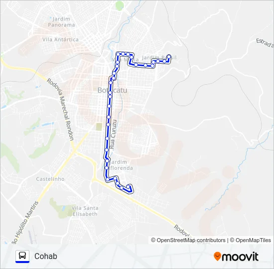 204 COHAB - JARDIM BRASIL Bus Line Map