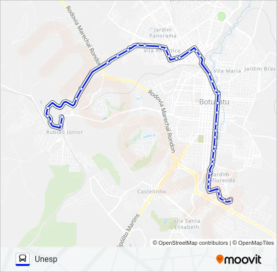 205 COHAB - VILA PAULISTA Bus Line Map