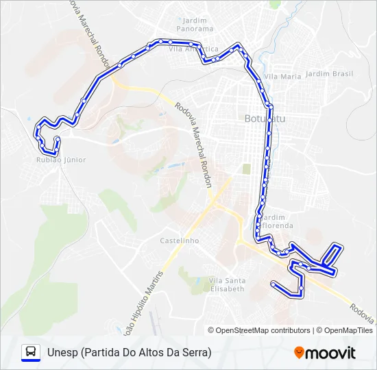 205 COHAB - VILA PAULISTA Bus Line Map