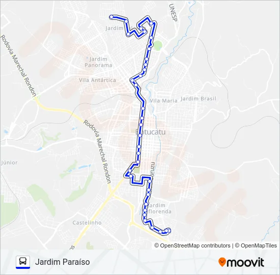 201 COHAB - JARDIM PARAÍSO Bus Line Map
