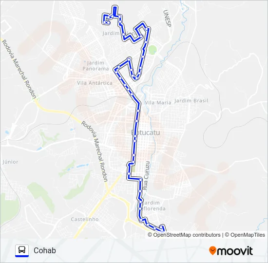 201 COHAB - JARDIM PARAÍSO Bus Line Map