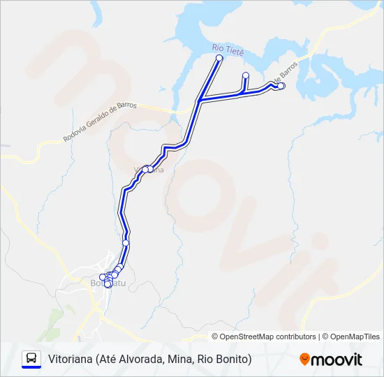 208 VITORIANA - RODOVIÁRIA Bus Line Map