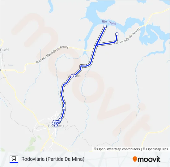 208 VITORIANA - RODOVIÁRIA Bus Line Map