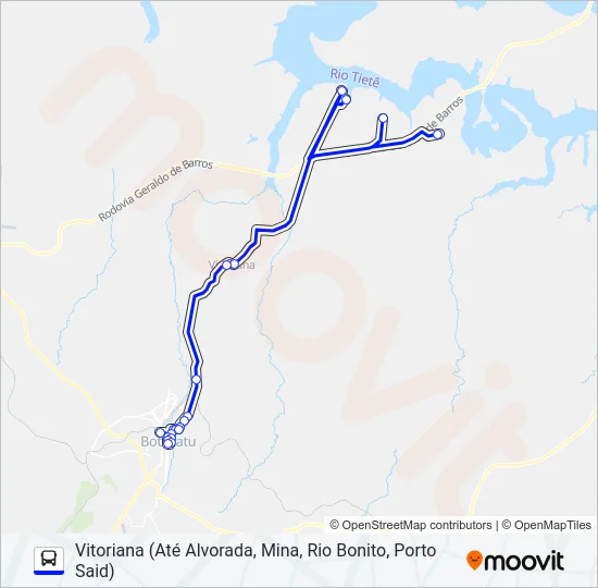 208 VITORIANA - RODOVIÁRIA Bus Line Map