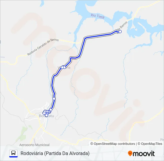 208 VITORIANA - RODOVIÁRIA Bus Line Map