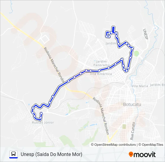 217 JARDIM PARAÍSO - UNESP Bus Line Map
