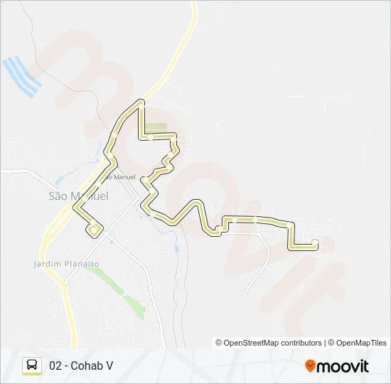 LINHA CAMURÇA COHAB V - RODOVIÁRIA Bus Line Map