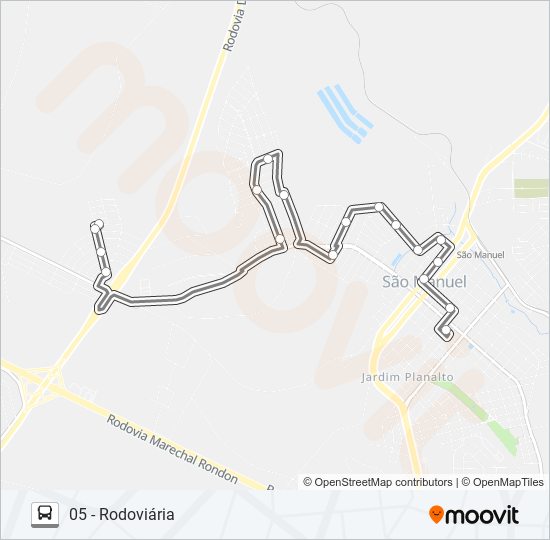 Mapa da linha CIRCULAR (SÁBADO) VILA AYRES - RODOVIÁRIA de ônibus