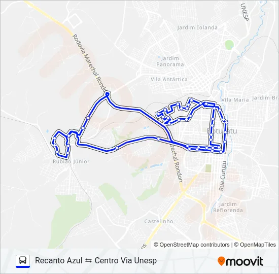 218 RECANTO AZUL - CENTRO Bus Line Map