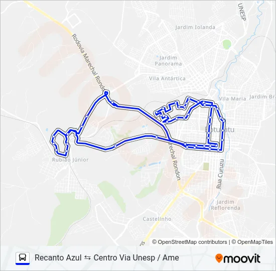 218 RECANTO AZUL - CENTRO Bus Line Map