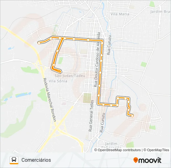 107 COMERCIÁRIOS - VITAL BRASIL Bus Line Map