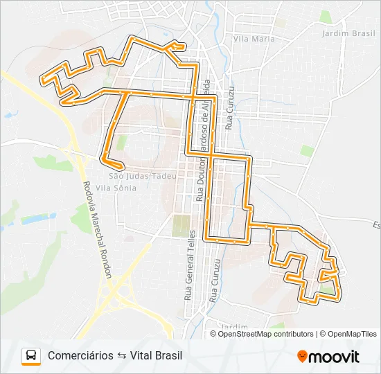 107 COMERCIÁRIOS - VITAL BRASIL Bus Line Map