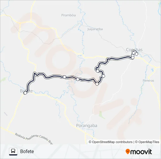 200 BOFETE - CONCHAS Bus Line Map