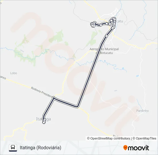 401 ITATINGA - BOTUCATU Bus Line Map