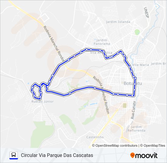 211 UNESP - CENTRO Bus Line Map