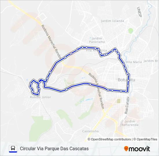 211 UNESP - CENTRO Bus Line Map