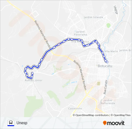 211 UNESP - CENTRO Bus Line Map