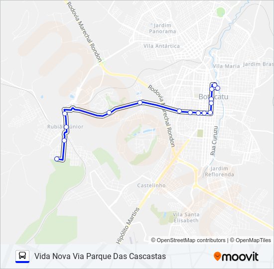 Mapa da linha 219 VIDA NOVA - CENTRO de ônibus