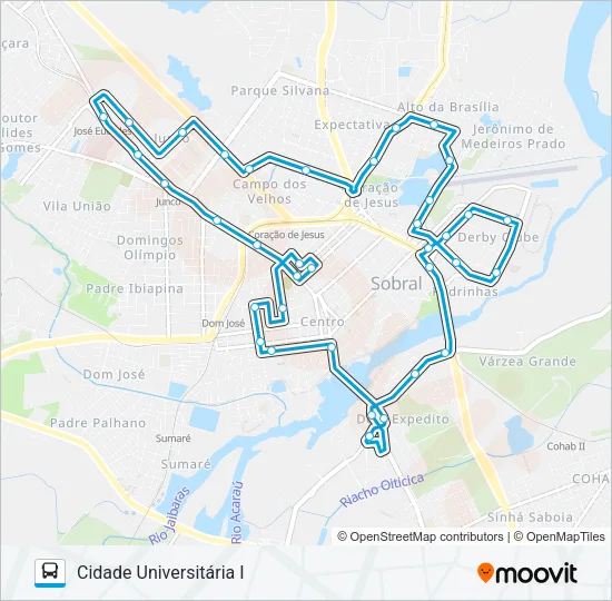 05 CIDADE UNIVERSITÁRIA I Bus Line Map
