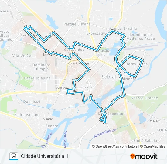06 CIDADE UNIVERSITÁRIA II Bus Line Map