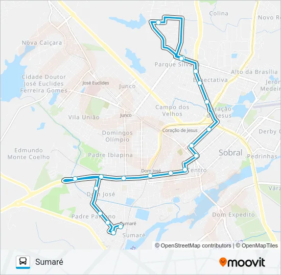 03 SUMARÉ / PARQUE SILVANA / VIA CENTRO Bus Line Map