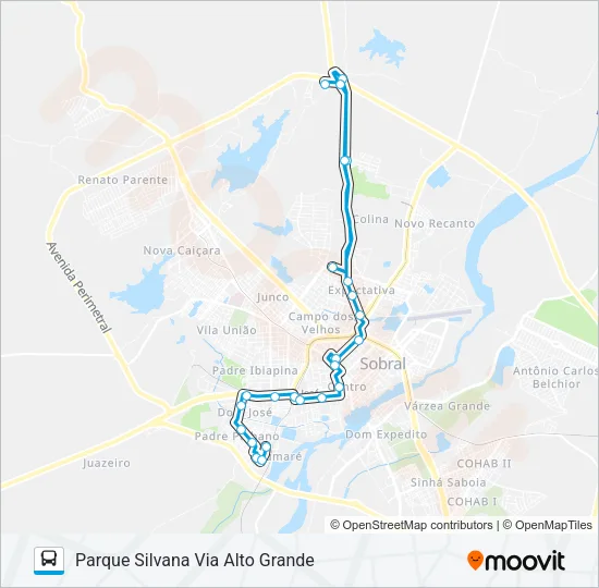 03 SUMARÉ / PARQUE SILVANA / VIA CENTRO Bus Line Map