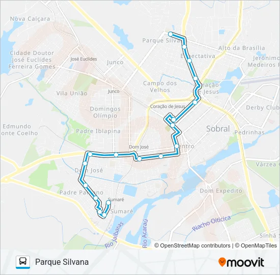 03 SUMARÉ / PARQUE SILVANA / VIA CENTRO Bus Line Map