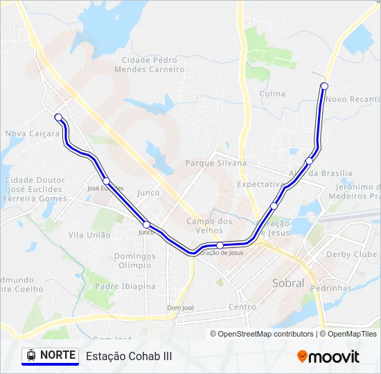 NORTE Light Rail Line Map