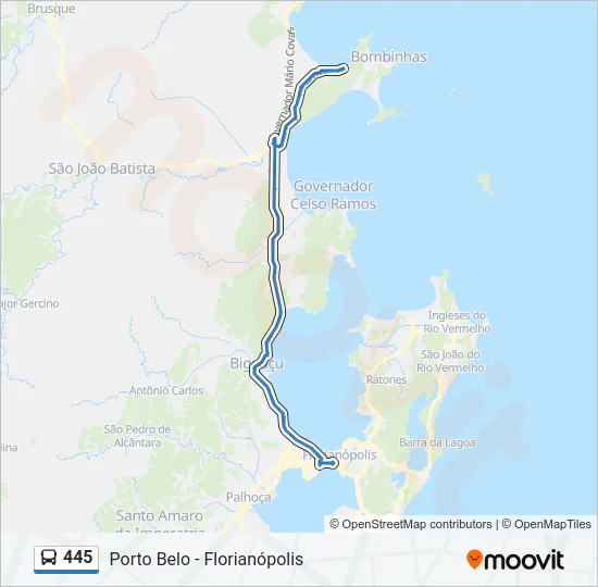 445 Bus Line Map