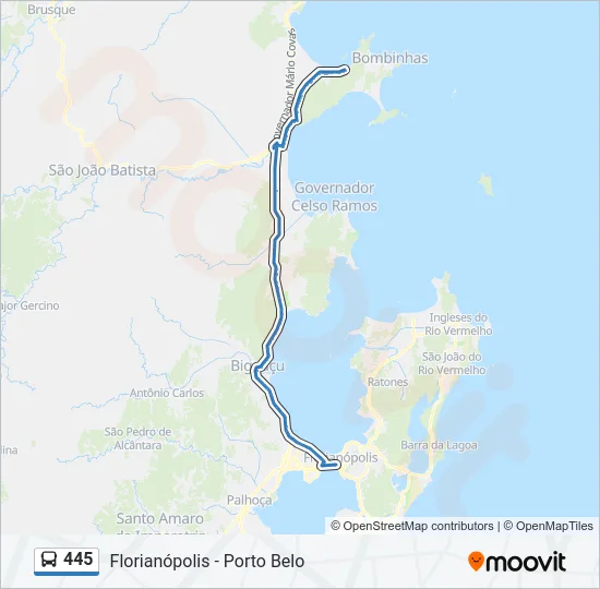 445 Bus Line Map