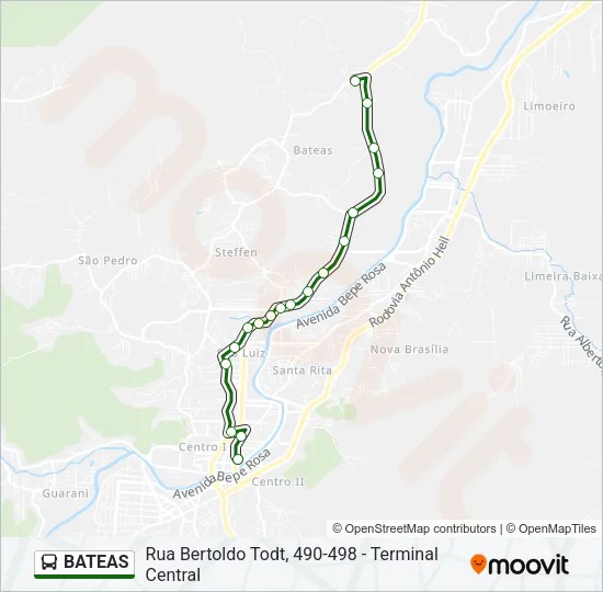 BATEAS Bus Line Map
