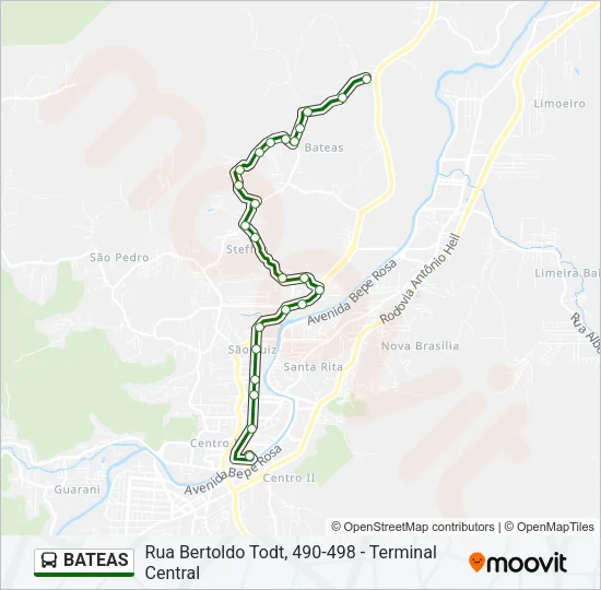 BATEAS Bus Line Map