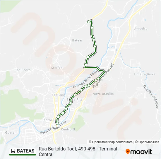 BATEAS Bus Line Map