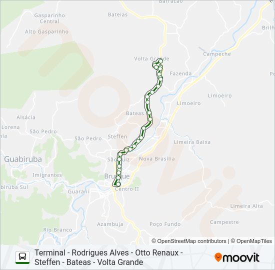 Mapa da linha BARRACÃO de ônibus