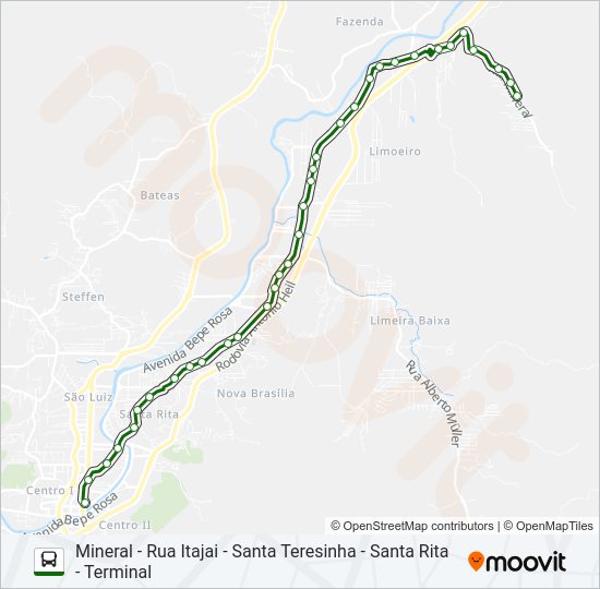 Mapa da linha SOROCABA de ônibus