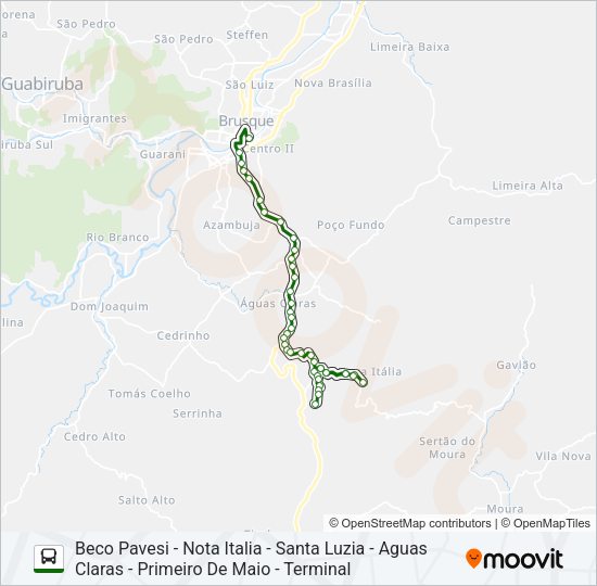 Mapa da linha BECO PAVESI de ônibus