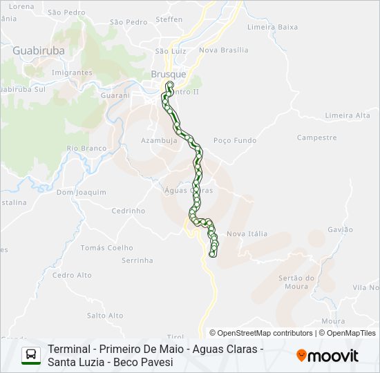 Mapa da linha BECO PAVESI de ônibus