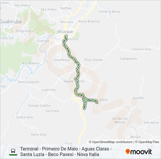 Mapa da linha NOVA ITÁLIA de ônibus