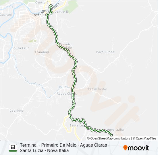 Mapa da linha NOVA ITÁLIA de ônibus
