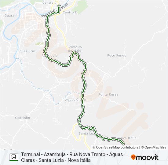 Mapa da linha NOVA ITÁLIA de ônibus
